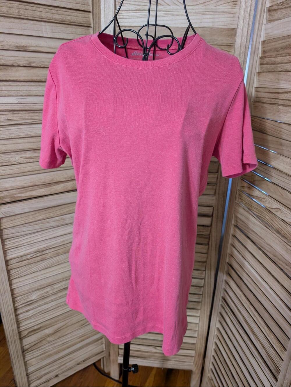 Eddie Bauer XL Scoop Neck Flamingo Pink Ladies T-Shirt 60/40 Cotton/Modal, X-LRG